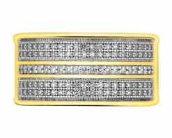 Pierścionek z żółtego złota z diamentami - 0,30 ct - próba 585