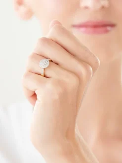 Pierścionek z żółtego złota z diamentami - 0,33 ct - próba 585