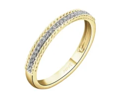 Pierścionek z żółtego złota z diamentami - 0,07 ct - próba 585