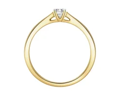 Pierścionek z żółtego złota z diamentem - 0,18 ct - próba 585
