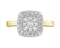 Pierścionek z żółtego złota z diamentami - 0,50 ct - próba 585