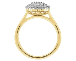 Pierścionek z żółtego złota z diamentami - 0,50 ct - próba 585