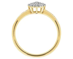Pierścionek z żółtego złota z diamentami - 0,15 ct - próba 585