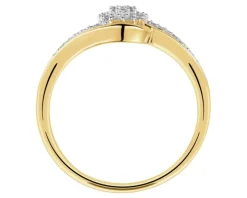 Pierścionek z żółtego złota z diamentami - 0,10 ct - próba 585