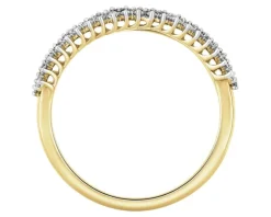 Pierścionek z żółtego złota z brylantami - 0,30 ct - próba 585