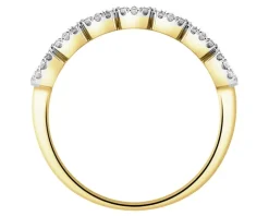 Pierścionek z żółtego złota z diamentami - 0,49 ct - próba 585