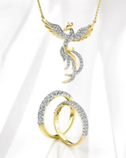 Pierścionek z żółtego złota z brylantami - 0,36 ct - próba 585