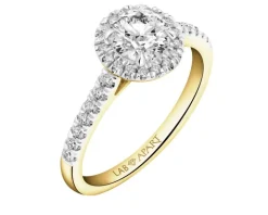 Pierścionek z żółtego złota z brylantami laboratoryjnymi - 1,00 ct - próba 750