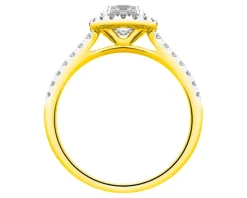 Pierścionek z żółtego złota z brylantami laboratoryjnymi - 1,00 ct - próba 750