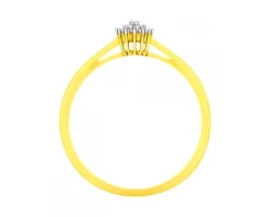 Pierścionek z żółtego złota z diamentami - 0,04 ct - próba 375
