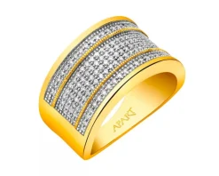 Pierścionek z żółtego złota z diamentami - 0,31 ct - próba 585