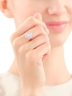 Pierścionek z żółtego złota z diamentami - 0,50 ct - próba 585