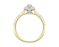 Pierścionek z żółtego złota z diamentami - 0,50 ct - próba 585