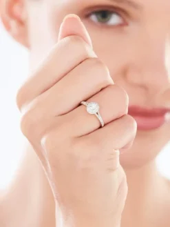 Pierścionek z żółtego złota z diamentami - 0,50 ct - próba 585