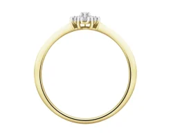 Pierścionek z żółtego złota z diamentami - 0,09 ct - próba 585
