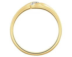 Pierścionek z żółtego złota z brylantem - 0,08 ct - próba 585