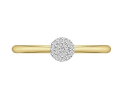 Pierścionek z żółtego złota z diamentami - 0,06 ct - próba 585