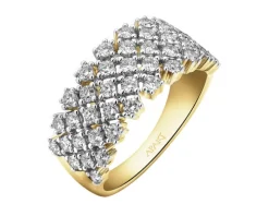 Pierścionek z żółtego złota z brylantami - 1,00 ct - próba 585