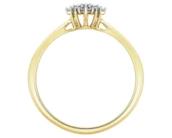 Pierścionek z żółtego złota z diamentami - 0,12 ct - próba 585