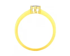 Pierścionek z żółtego złota z diamentami - 0,02 ct - próba 375