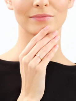 Pierścionek z żółtego złota z brylantem laboratoryjnym - 0,25 ct - próba 585