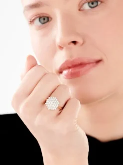 Pierścionek z żółtego złota z brylantami - 1,00 ct - próba 585