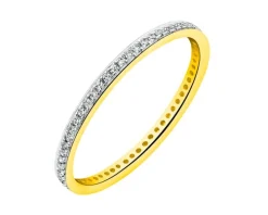 Pierścionek z żółtego złota z diamentami - Eternity - 0,15 ct - próba 585