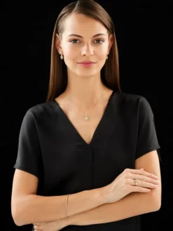 Pierścionek z żółtego złota z diamentami - 0,53 ct - próba 585