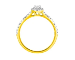 Pierścionek z żółtego złota z diamentami - 0,52 ct - próba 585