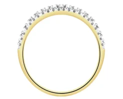 Pierścionek z żółtego złota z diamentami - 0,49 ct - próba 585