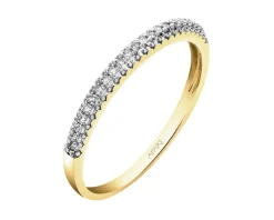 Pierścionek z żółtego złota z diamentami - 0,06 ct - próba 585