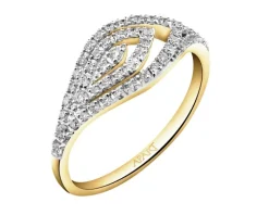 Pierścionek z żółtego złota z brylantami - 0,29 ct - próba 585