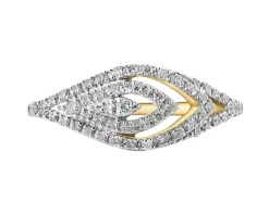 Pierścionek z żółtego złota z brylantami - 0,29 ct - próba 585