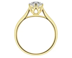 Pierścionek z żółtego złota z brylantem laboratoryjnym - 1,00 ct - próba 750