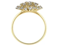 Pierścionek z żółtego złota z brylantami - 0,34 ct - próba 585