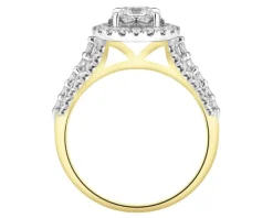 Pierścionek z żółtego złota z brylantami - 1,00 ct - próba 585