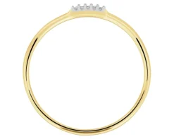 Pierścionek z żółtego złota z diamentami - 0,01 ct - próba 585