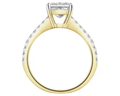 Pierścionek z żółtego złota z diamentami laboratoryjnymi - 1,75 ct - próba 750