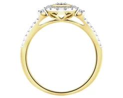 Pierścionek z żółtego złota z diamentami - 0,29 ct - próba 585