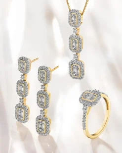 Pierścionek z żółtego złota z diamentami - 0,29 ct - próba 585