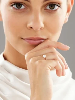 Pierścionek z żółtego złota z brylantem - SI2/H - 0,70 ct - próba 750