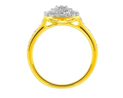 Pierścionek z żółtego złota z diamentami - 0,40 ct - próba 585