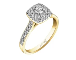 Pierścionek z żółtego złota z brylantami - 0,75 ct - próba 585