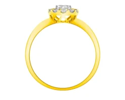 Pierścionek z żółtego złota z brylantami - 0,33 ct - próba 585