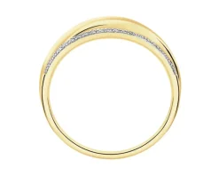 Pierścionek z żółtego złota z diamentami - 0,13 ct - próba 585