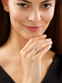 Pierścionek z żółtego złota z brylantami - 0,68 ct - próba 585