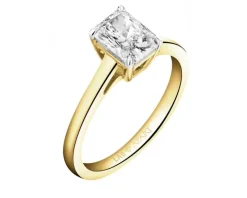 Pierścionek z żółtego złota z diamentem laboratoryjnym - 1,00 ct - próba 750