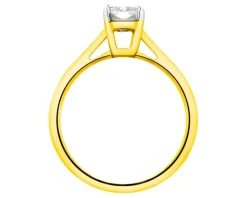Pierścionek z żółtego złota z diamentem laboratoryjnym - 1,00 ct - próba 750