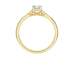 Pierścionek z żółtego złota z brylantem - 0,40 ct - próba 750