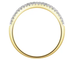 Pierścionek z żółtego złota z diamentami - 0,18 ct - próba 585